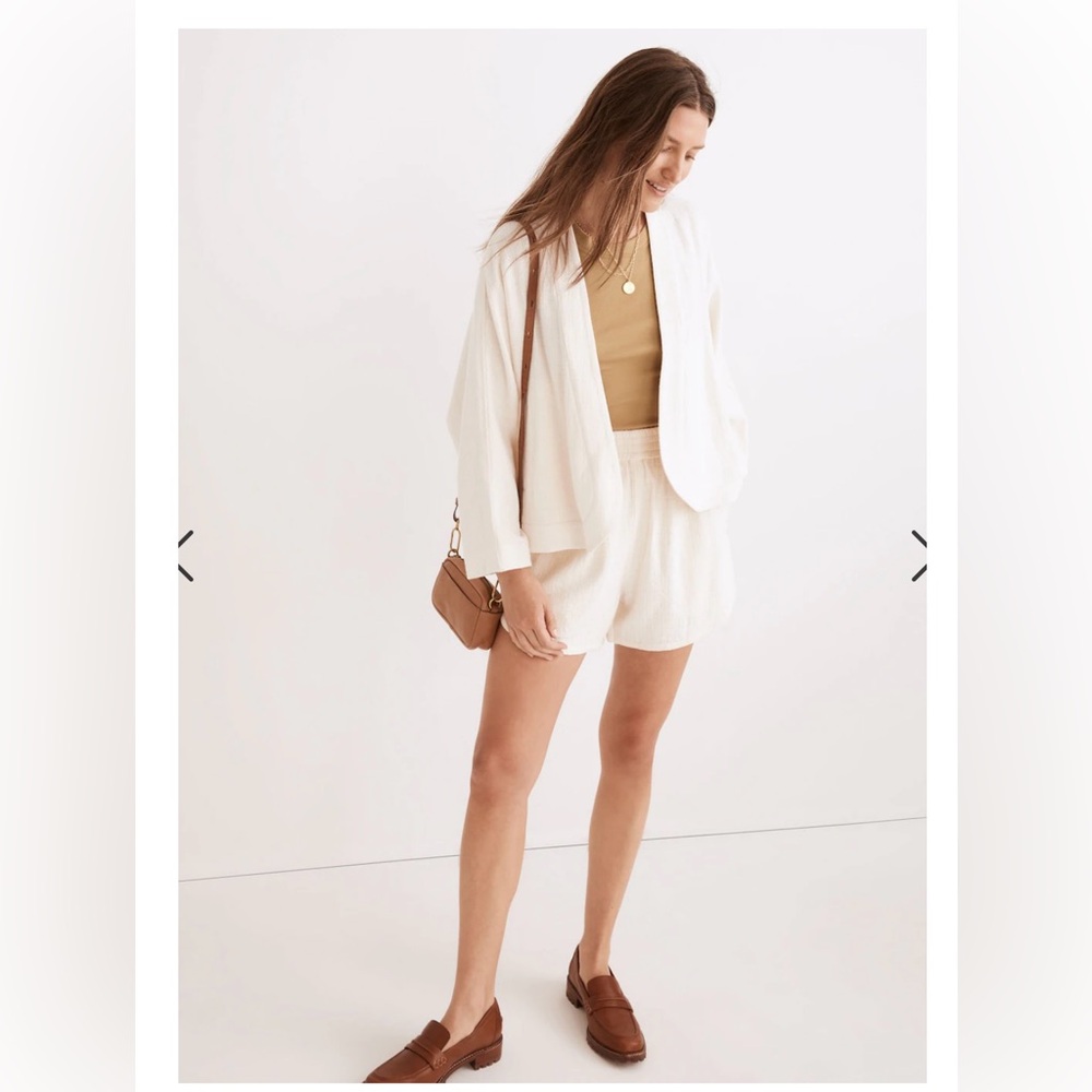 Madewell Linen-Blend Cropped Robe Jacket Small - Picture 2 of 9
